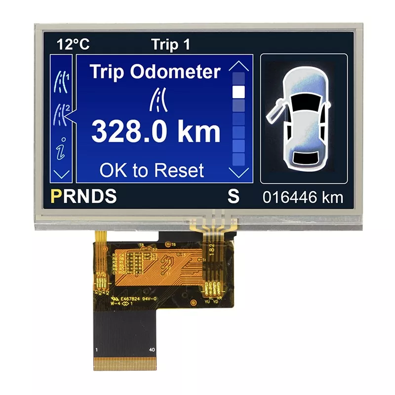 4,3 palce 480x272 Odolný modul TFT TFT